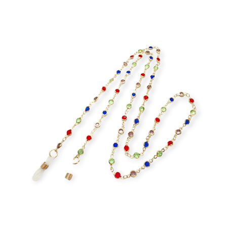 glasschain metallic colorful beads